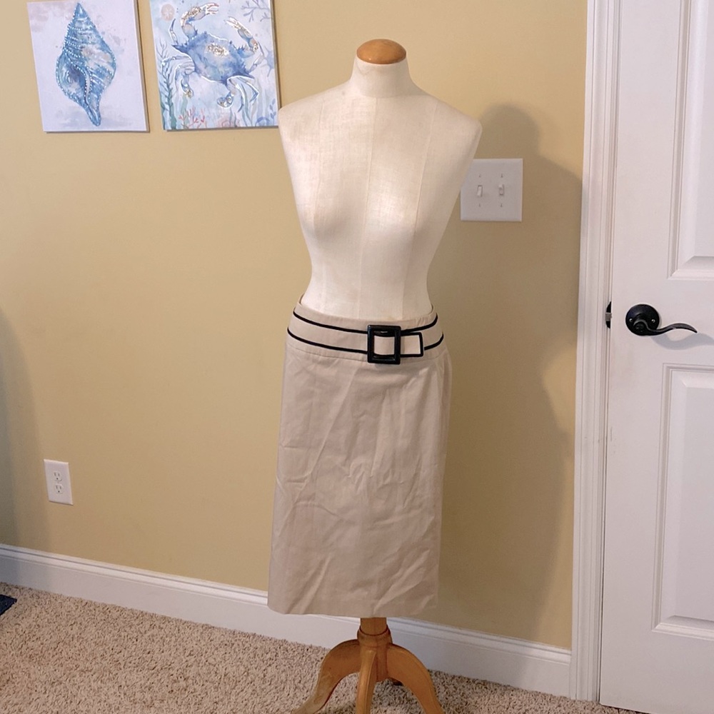 Black Piping Pencil Skirt